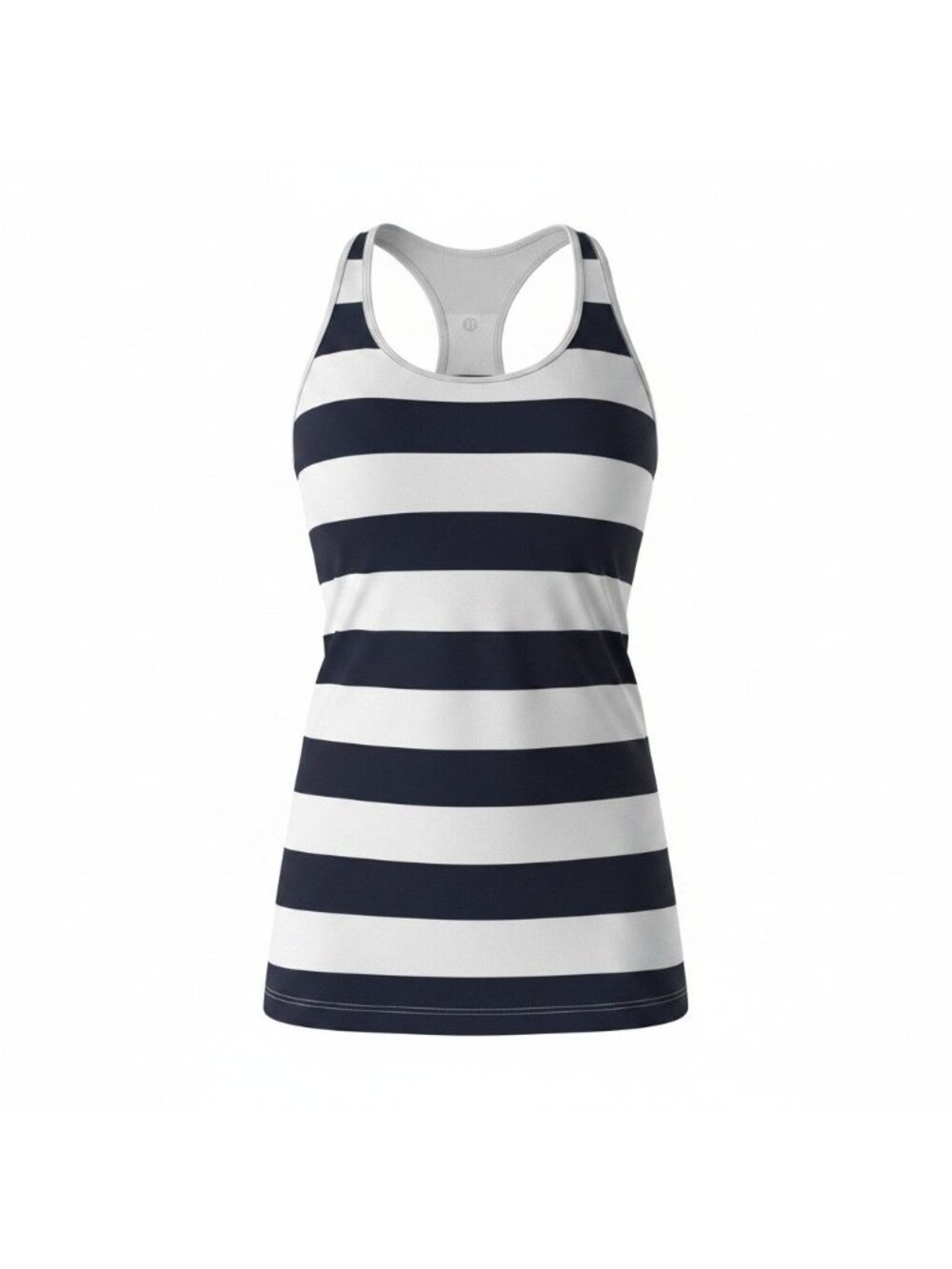 Lululemon Cool Racerback Extra Long Navy White Striped Tank Women Size 4 W1A21S - Picture 2 of 16